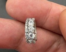 Genuine Pandora Sparkling  Cz Huggie  Hoop  Earrings Sterling Silver boxed 