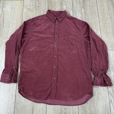 Uniqlo Dress Shirt Men's Velvet XL Red Long Sleeve