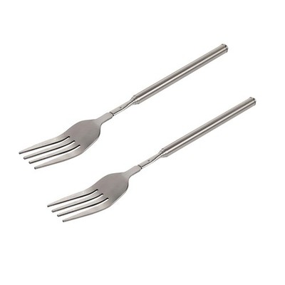 Haosie Extendable Fork - 8.7 to 25.4 Inch Long, Telescopic & 2 Pcs, Gray