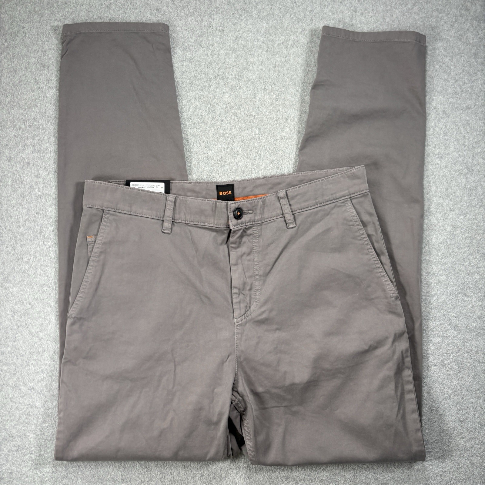 New Hugo Boss Men's Tapered Slim Fit Gray Chinos Pants 35x34