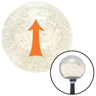 Orange Fancy Solid Directional Arrow Up Clear Metal Flake Shift Knob M16x1.5
