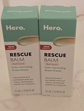 HERO COSMETICS Rescue Balm Red Color Correcting Green Cream 2pk NEW FORMULA