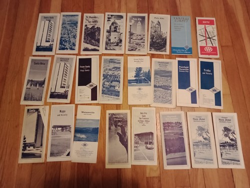 Lot 20+ Vintage AAA Travel Maps Brochures California Counties Cities Palo Alto