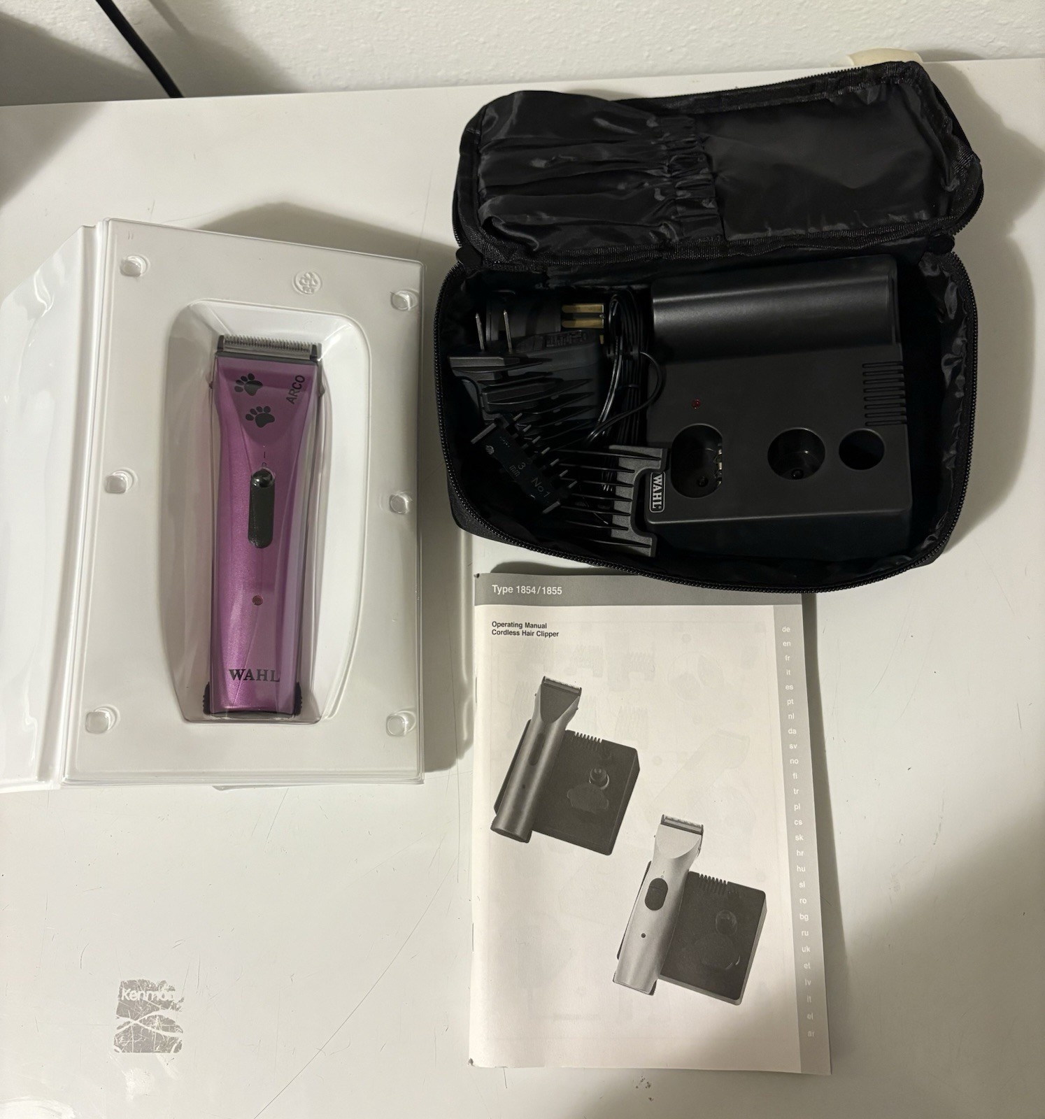 Wahl Arco Cordless Pet Clipper Kit Purple Cat Dog Horse Equine Large Animals