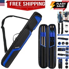 Pool Stick Carrying Case Holds Butts and Shafts, Billiard Cue Bag with Should...
