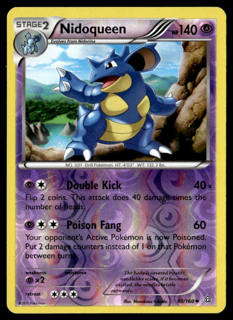 Nidoqueen Uncommon Reverse Holo XY - Primal Clash 68/160 NM Pokémon TCG