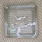 Vintage Anchor Hocking 1932 Design Clear Glass Refrigerator Dish Square W/ Lid