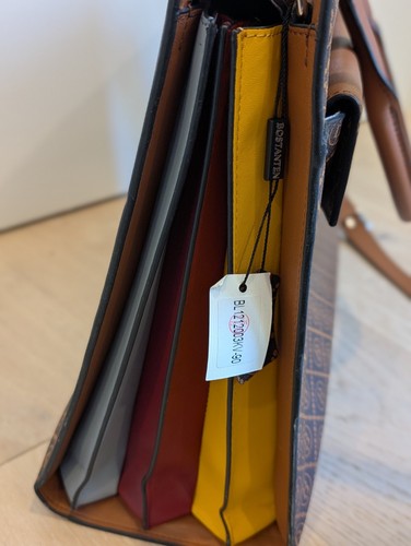 BOSTANTEN Logo Leather Briefcase for Unisex 15.6 inch Laptop Bag Business NWT - Picture 7 of 16