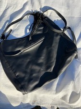 Mode Luxe Black Leather Hobo Bag