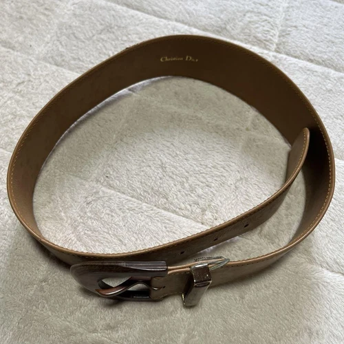 Authentique Christian Dior cuir beige longueur totale 80 cm du Japon