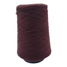 Vintage Burgundy Cone Yarn Wool Blend Knitting and Weaving Thread 50 Left