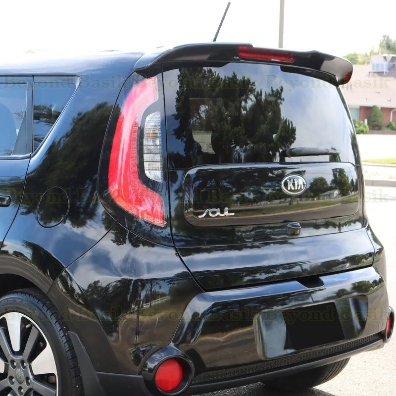Universal Hatchback Trunk Spoiler Lip For Kia Soul (2009-2024) - Black Rear Lip Wing, Adhesive Mount