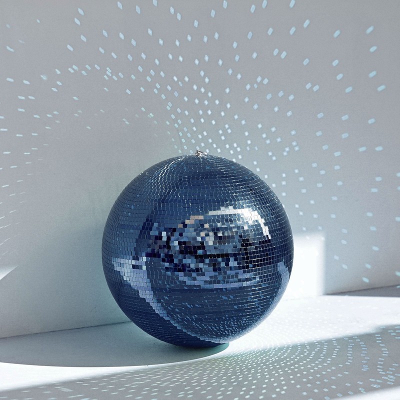 16" Disco Ball Large Mirror Ball Glass Tiles for Wedding DJ Stage Event Blue