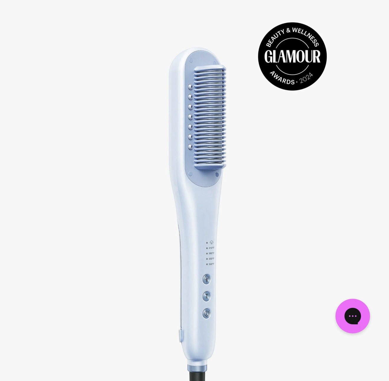 WavyTalk Pro Steam Hair 3-in-1 Straightener Brush Blue Pre Owned