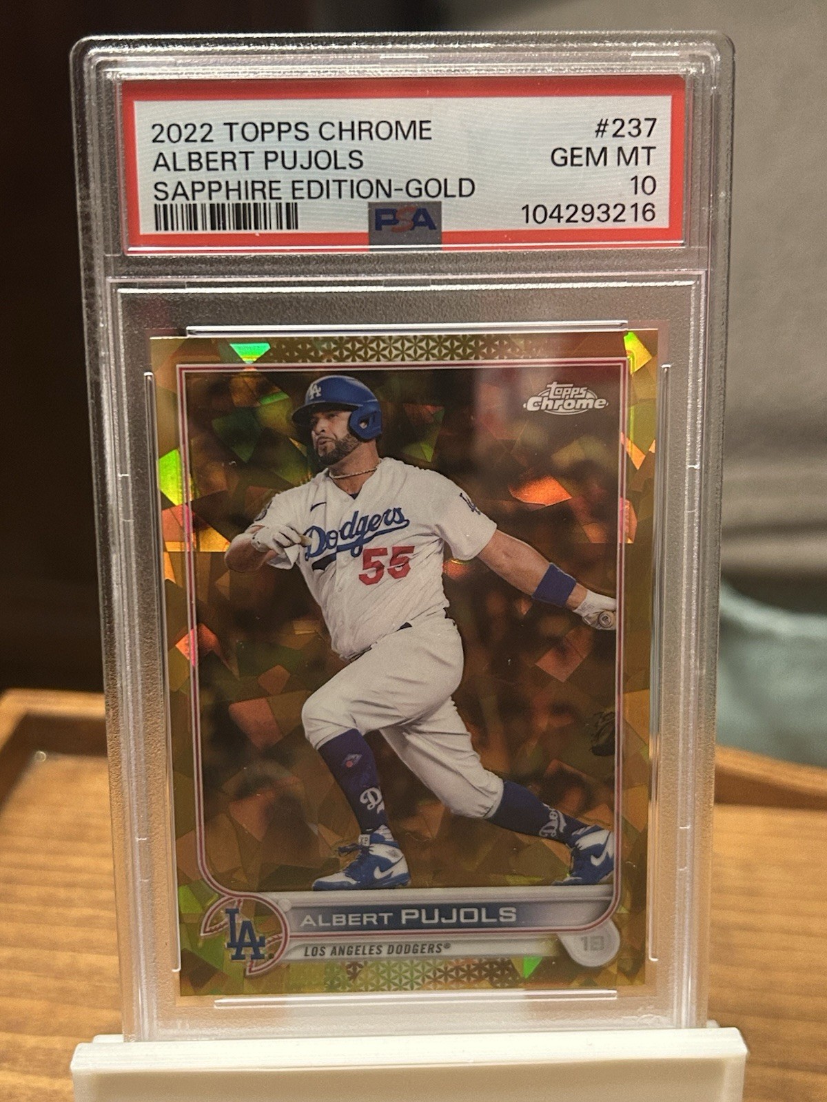 2022 Topps Chrome Sapphire Gold Refractors #237 Albert Pujols /50 Psa 10