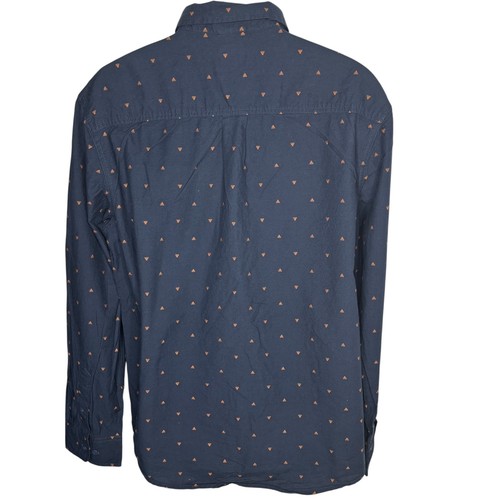 prAna XXL Mens Standard Fit Long Sleeve Shirt Blue Triangle Pattern Organic - Picture 23 of 24