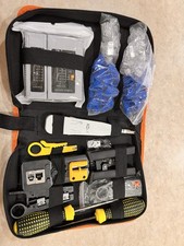 Network Cable Tester Tool Kit RJ45 RJ11 Crimping Set w/ Case Used