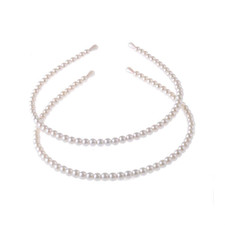2 Pack Pearl Headband for Women Wedding Bridal Hair Hoop White