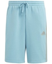 adidas Men's 3-Stripes 10" Fleece Shorts Preloved Blue-Small
