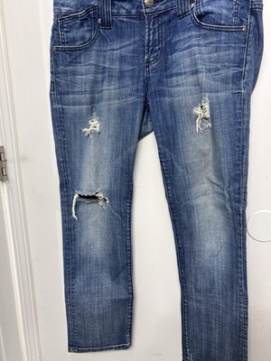 Vigoss Studio Distressed Thompson Roll Skinny Jeans 13/14 36 X 29