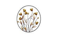 Wanddekoration Blumenwiese 757 Schwarz / Goldfarben, Ø 69 Cm