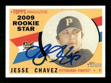 2009 Topps Heritage #145 Jesse Chavez signed autograph JBN2 BXCP66