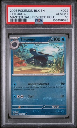 PSA 10 - Tirtouga (Master Ball Pattern) - Black Bolt - 022/086