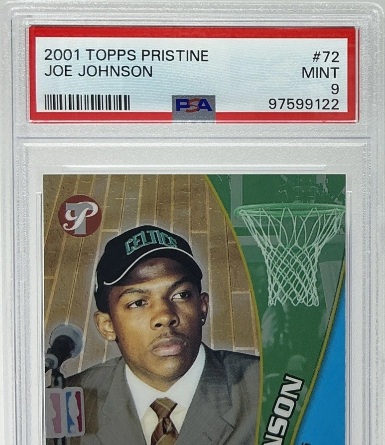 Joe Johnson Novato PSA 9-2001 Topps Pristine-Razorbacks Suns Hawks Nets-Iso Joe Foto 2 de 4