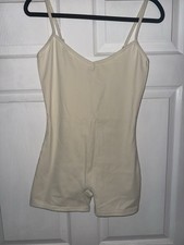 WeWoreWhat off white beige jumpsuit bodysuit one piece shorts size M