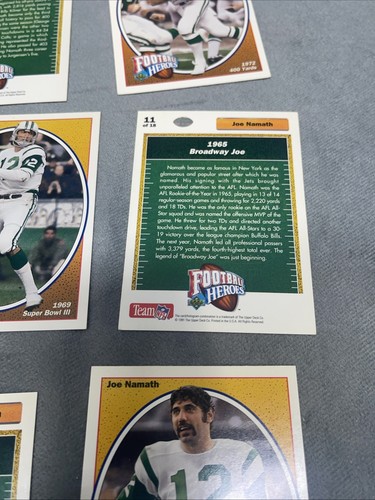 1991 Football Heroes Joe Namath 18 Card Lot Alabama Crimson Tide New York Jets - Picture 19 of 21