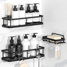 Shower Caddy Adhesive, Rustproof Shower Organizer with Soap Holder, Large Capaci