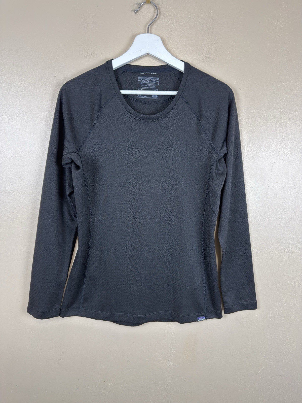 Patagonia Capilene Midweight Baselayer Long Sleeve Shirt Black Women's Medium