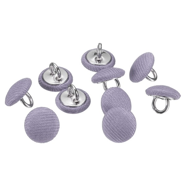 10Stk 16L Stoffbezogene KnöPfe 10Mm MetallknöPfe Mit Satin-Naht NäHen, Lila-image