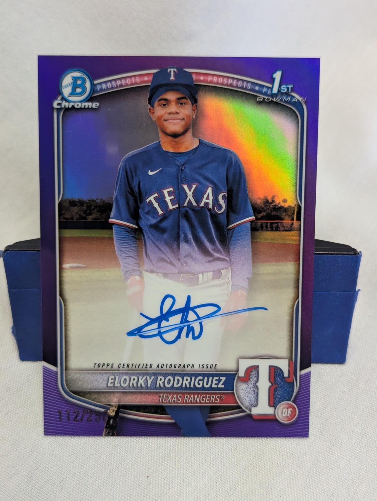 2025 Bowman Chrome Elorky Rodriguez #CPA-ER 1st True Purple Refractor Auto /250