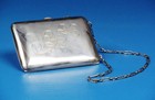 Antique Victorian Sterling Silver Dance Purse Coin Calling Card Cigarette Case.