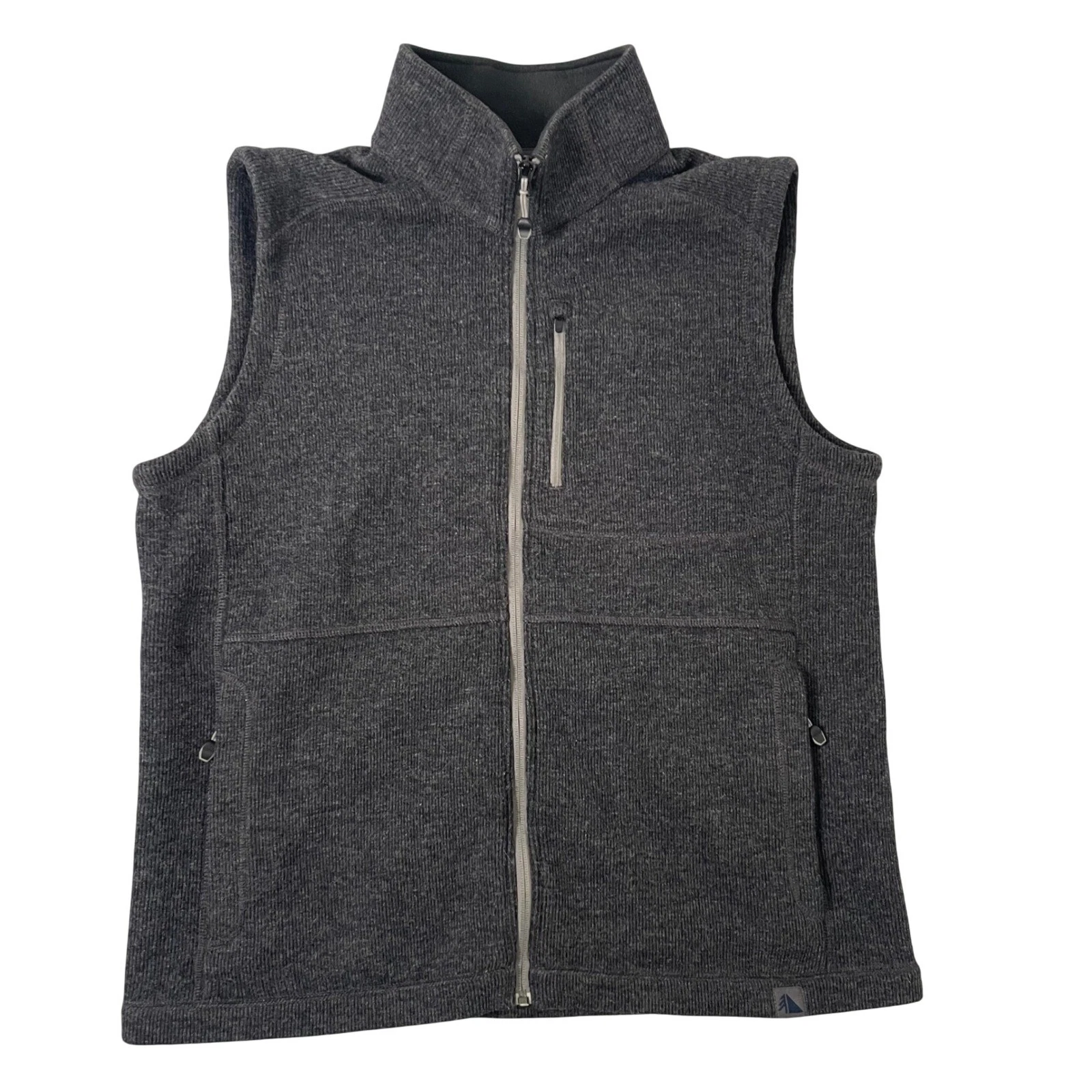 LL Bean Sweater Vest Mens Large Wool Blend Fleece Gray Gorpcore Outdooor Travel