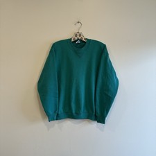 Vintage Blank Russell Athletic Teal Crewneck Sweatshirt Size Large Made In USA