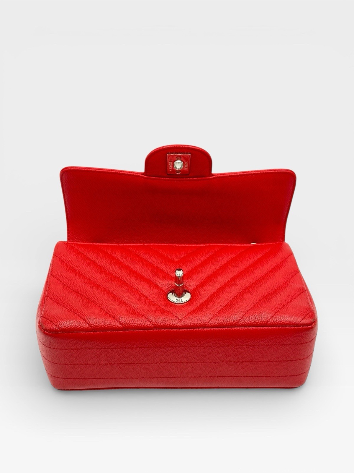 CHANEL Rectangular Flap Mini Caviar Chevron Leath… - image 7