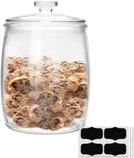1 Gallon glass jars, Cookie Jar & Candy with Lid, Large Food clear 