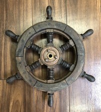Vintage 16’’ Sailboat Wooden Steering Wheel