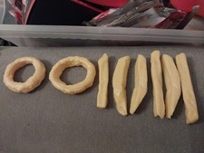 Vintage 1987 MTC Burger King Onion Rings Rubber Fries Realistic Play Food Lot