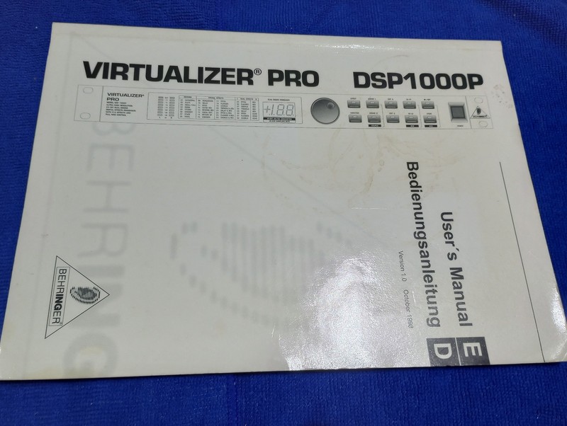 Instruction Manual For Behringer Virtualizer Pro DSP1000P Multi-Effects Process