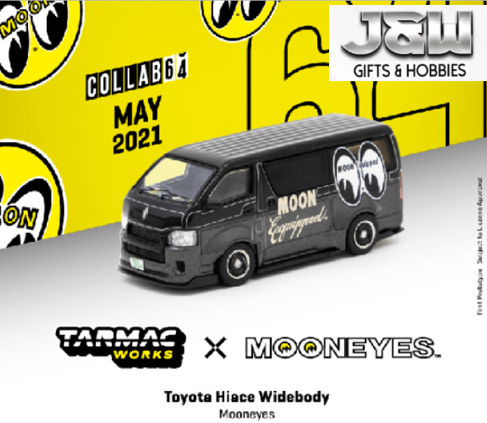 ミニカー TARMAC Toyota Hiace Widebody Mooneyes Tarmac Toyotal Hiace Widebody Mooneyes Black 1/64 | eBay