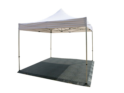Zeltboden 3x3m Set mit Rampen und Ecken Kunststoffplatten Messeboden Eventboden