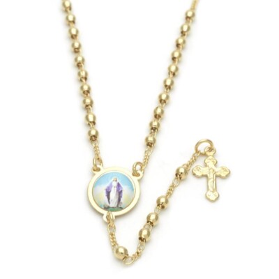 Angelluz Beautiful Guadalupe Rosary Necklace 18K Gold Over Silver !! Angelluz Beautiful Guadalupe Rosary Necklace 18K Gold Over Silver !!