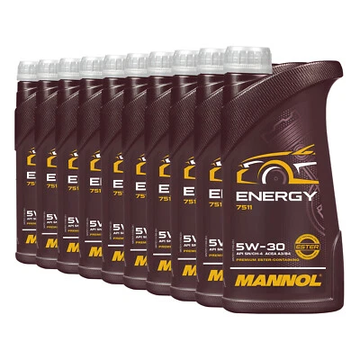 MANNOL Huile Moteur HC-Synthèse 5W-30 ACEA A3/B4 API SN/CH-4 BMW LL-98 10x1 L - Photo 1/3