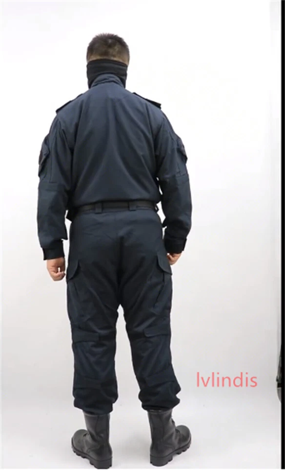 Replica Russian OMOH Special Forces outdoors Black Combat Suit Set Jacket+Pants - Image 4 of 4