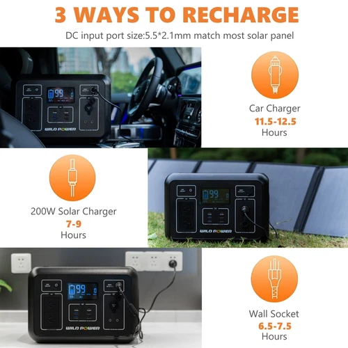 WILD POWER 1200W 1132Wh Portable Power Station Solar Generator Power Bank - Picture 6 of 9
