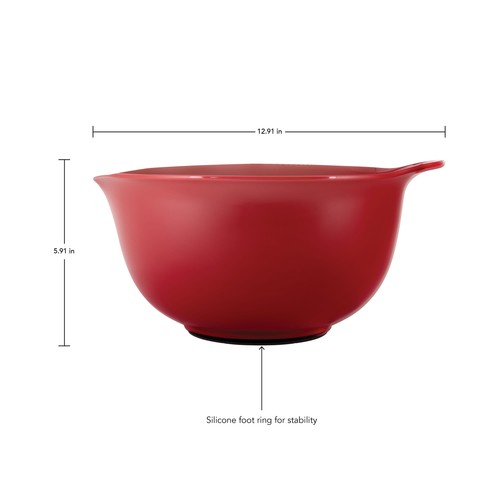 Kitchenaid Universal Easy PourNon Slip Mixing Bowls in Red Gray and White - Picture 5 of 9