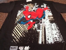 HUF x Marvel Spider-Man Box SS T-Shirt Adult Large Black Swinging Brand New NWT
